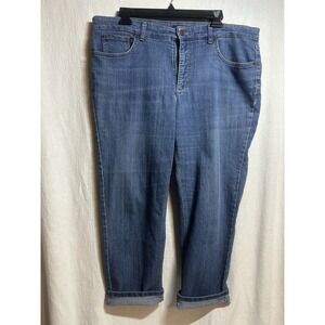 Jones New York Women's Blue Denim Lexington Cupped Capri Size 14